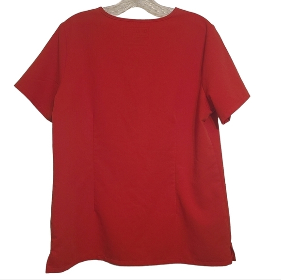 FIGS | Women's Red V-Neck One Pocket Scrubs Top (Size Medium) - Picture 12 of 12